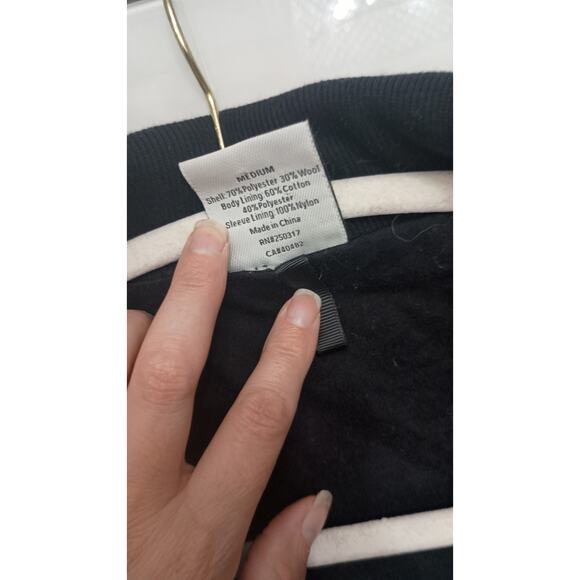 Varley Komar Longline jacket Chunky Woven Wool Blend Neutral Womens Med Warm - Picture 3 of 11